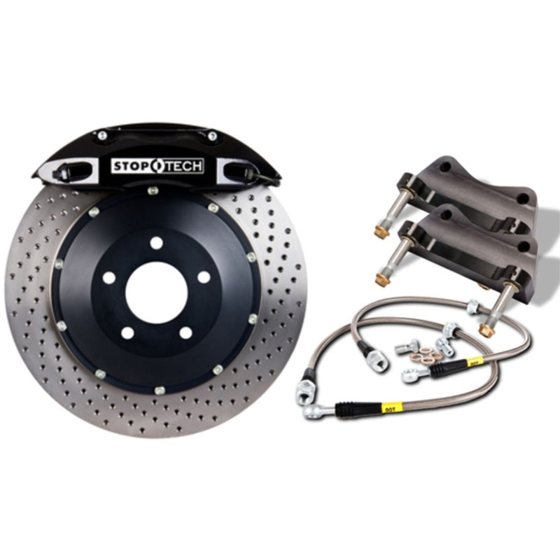 StopTech 06-09 Honda S2000 Black ST-40 Caliper 328x28mm Drilled Rotors Front Big Brake Kit