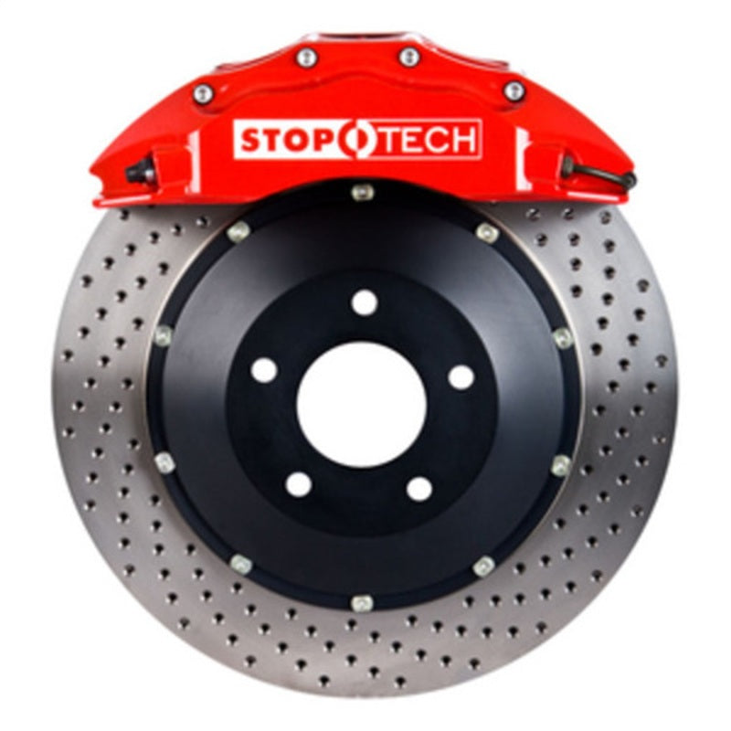 StopTech 06-08 350z (non-track) / 05-09 G35/G37AWD Front BBK ST60 355x32 Drilled Rotors Red Calipers