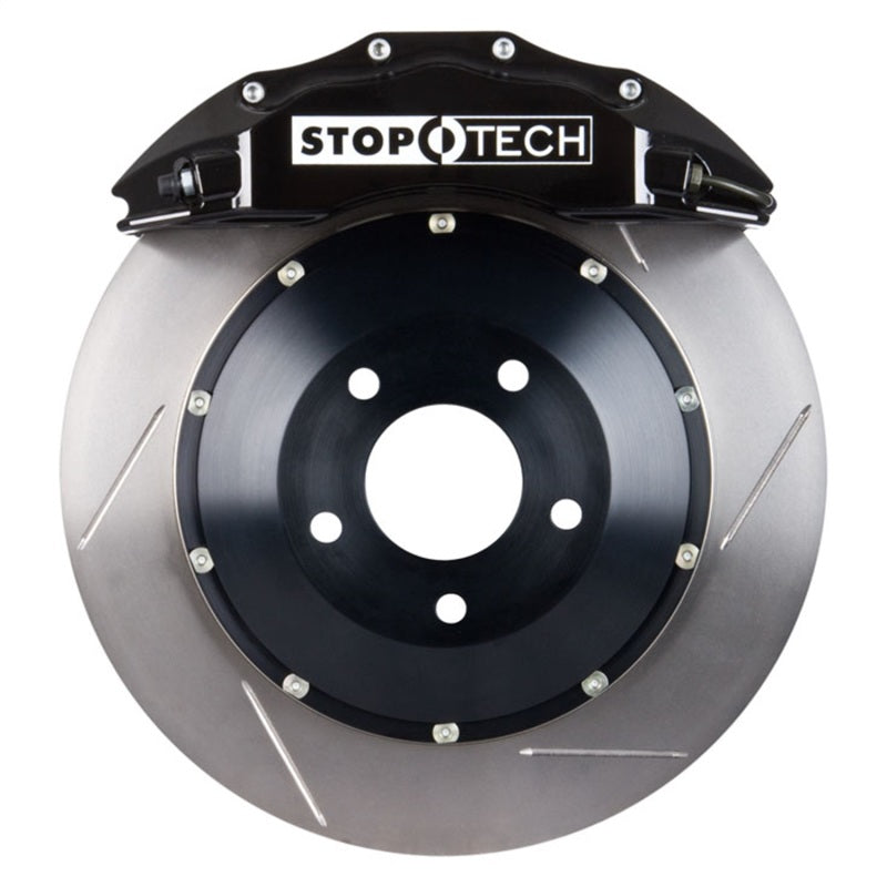 StopTech 06-08 350z (non-track) / 05-09 G35/G37AWD Front BBK ST60 355x32 Slotted Rotors Black Calipe