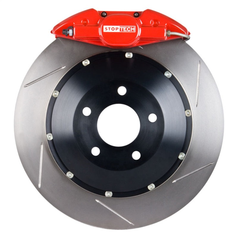 StopTech 06-08 350z (non-track) / 05-09 G35/G37AWD Rear BBK ST22 328x28 Slotted Rotors Red Calipers