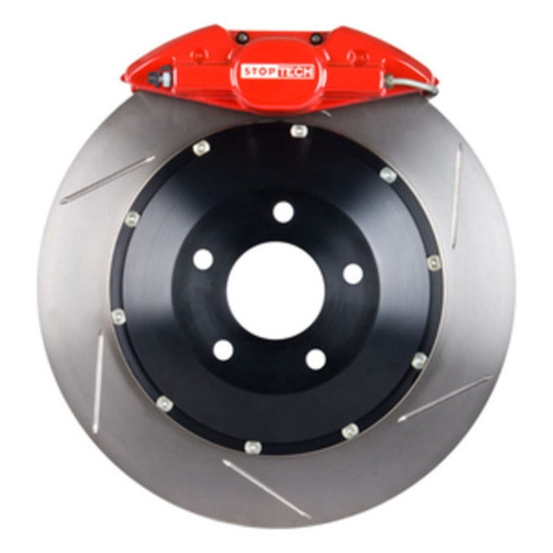 StopTech 06-08 350z (non-track) / 05-09 G35/G37AWD Rear BBK ST22 328x28 Slotted Rotors Red Calipers