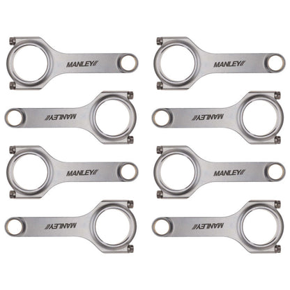 Manley Chrysler LS1 H Beam Connecting Rod Set  ARP 2000 3/8in w/ .927in Bushed Wrist Pins (Set of 8)