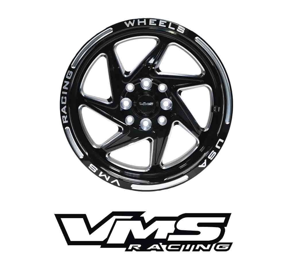 VMS Wheels Typhoon 15X8 4X100/114.3 20 ET 73.1 CB Black Milling