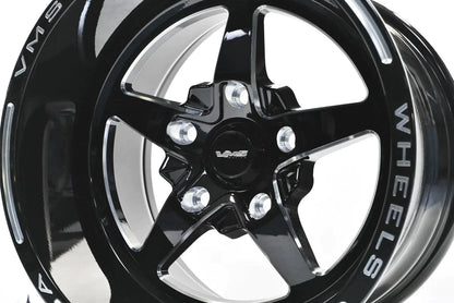 VMS STREET OR DRAG RACE 5 LUG V-STAR WHEEL 15X10 5X120.7 (5X4.75") -25 OFFSET (4.5" BACKSPACING)