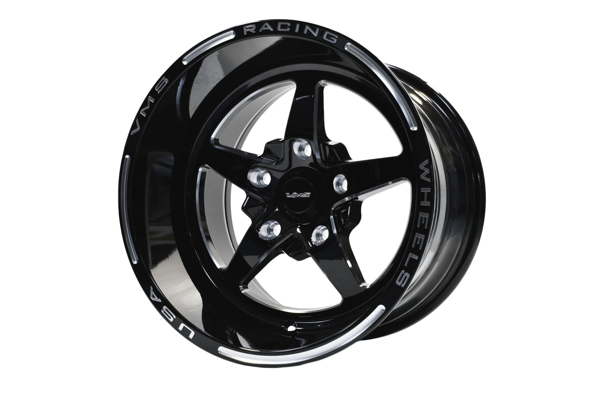 VMS STREET OR DRAG RACE 5 LUG V-STAR WHEEL 15X10 5X120.7 (5X4.75") -25 OFFSET (4.5" BACKSPACING)