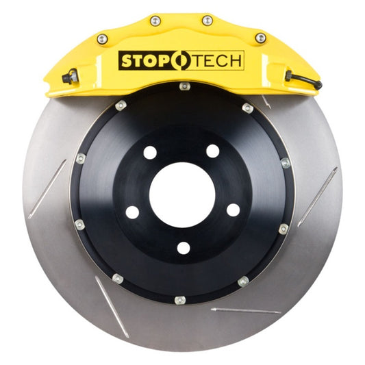 StopTech 08-11 Evo X Front BBK w/ Yellow ST-60 Calipers Slotted 355x32mm Rotors/Pads/SS Lines