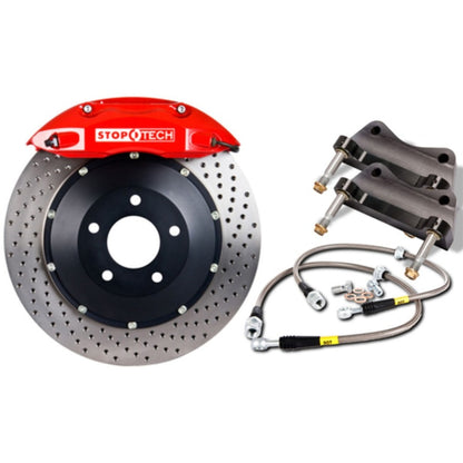 StopTech 06-09 Honda S2000 Front BBK w/Red ST-40 Calipers Drilled 328x28mm Rotors Pads & Lines