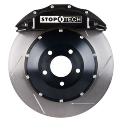 StopTech 03-06 Evo Front BBK w/ Black ST-60 Calipers Slotted 355x32mm Rotors Pads and SS Lines