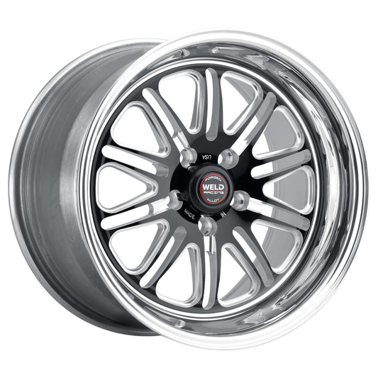 Weld S72 17x9 / 5x115 BP/ 6.2in Backspace (High Pad) Black Wheel - Non-Beadlock