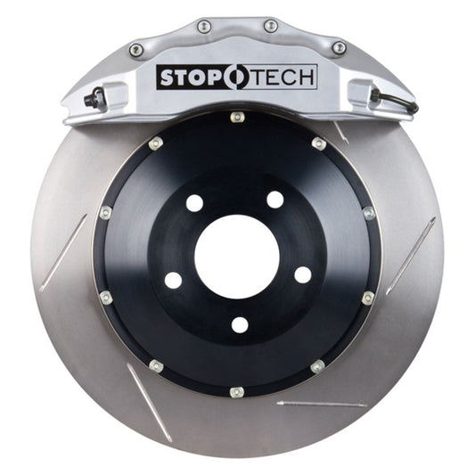 StopTech 03-06 Evo Front BBK w/ Silver ST-60 Calipers Slotted 355x32mm Rotors Pads and SS Lines (