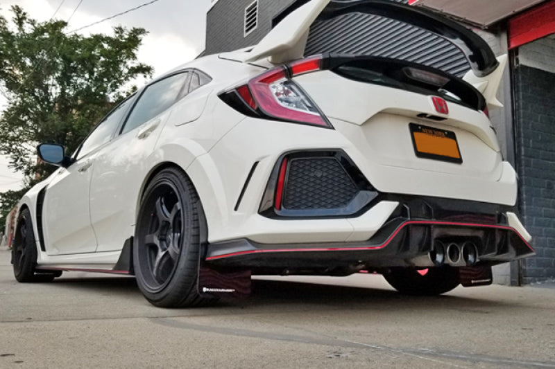 Rally Armor 17-21 Honda Civic Type R White UR Mud Flap w/ Red Logo