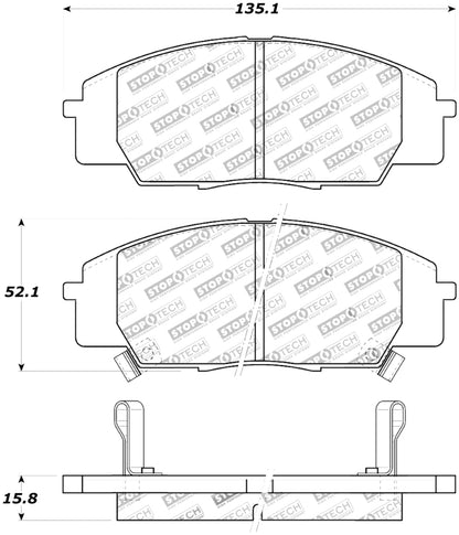 StopTech Street Touring 00-09 S2000/06+ Civic Si Front Brake Pads