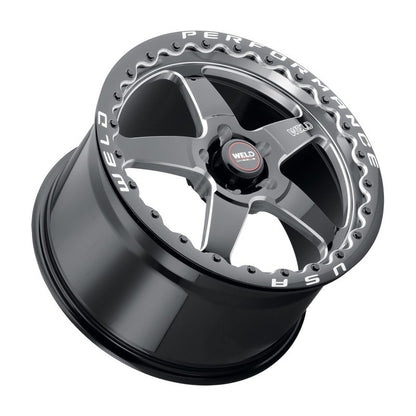 Weld S904 15x10 Ventura Beadlock 5x114.3 ET25 BS6.5 Gloss BLK MIL DIA 78.1