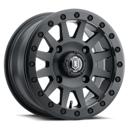 ICON Compression 15x7 4x156 12mm Offset 4+3 BS 132mm Bore Satin Black Wheel