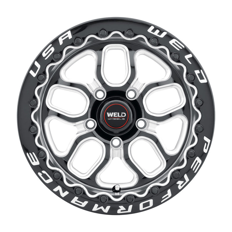 Weld Racing 15x10 Laguna Bead Lock 5x120 ET45 BS7.25 Gloss BLK MIL DIA 78.1