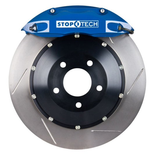 StopTech 90-96 300zx Front BBK w/ Blue ST-40 Calipers Slotted 332x32 Rotors Pads and SS Lines