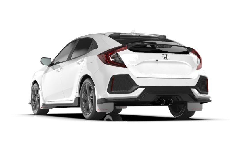 Rally Armor 17-21 Honda Civic Sport & Touring (Hatch) White UR Mud Flap w/ Red Logo