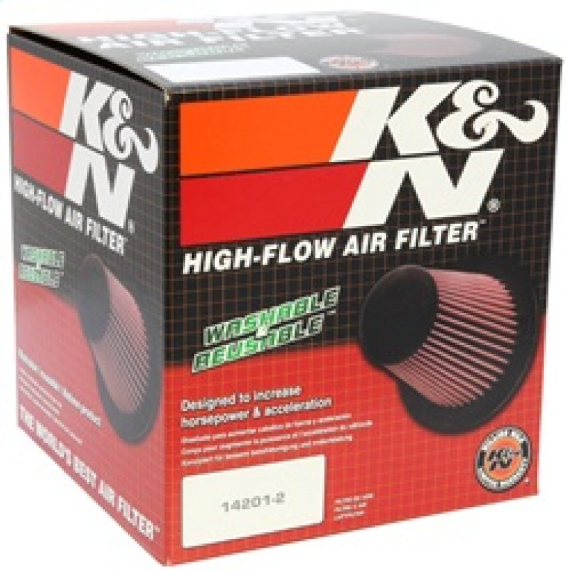 K&N Universal Round Tapered Carbon Fiber Air Filter 6in Flg ID Centered/7.5in B OD/4.5in T OD/4in H