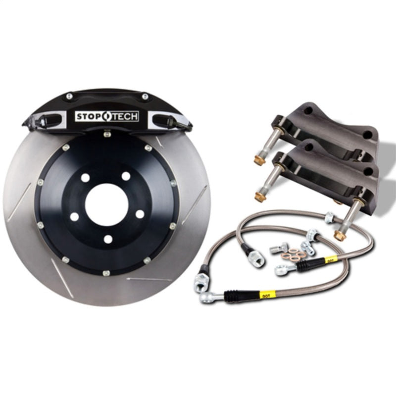 StopTech 10-12 Lancer (Exc EVO) Front BBK w/ Black ST-40 Calipers Slotted 355x32mm Rotors