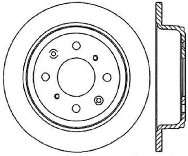 StopTech Power Slot Rear Left Rotor 90-01 Integra (exc. Type R) /all 93-00 Civic w rear disc CRYO