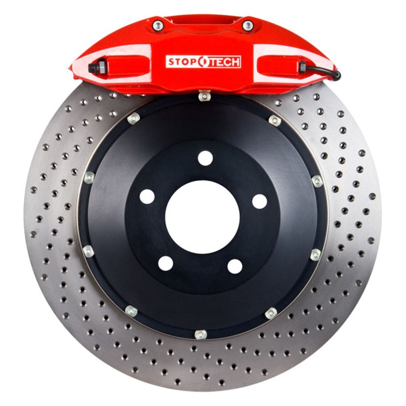 StopTech 06-09 Honda S2000 Race Only Rear BBK w/ Red 4 piston Calipers 345x28mm Drilled Rotors