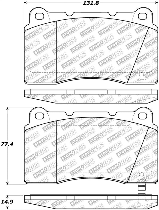 StopTech 08-15 Mitsubishi Evo X Street Select Front Brake Pads